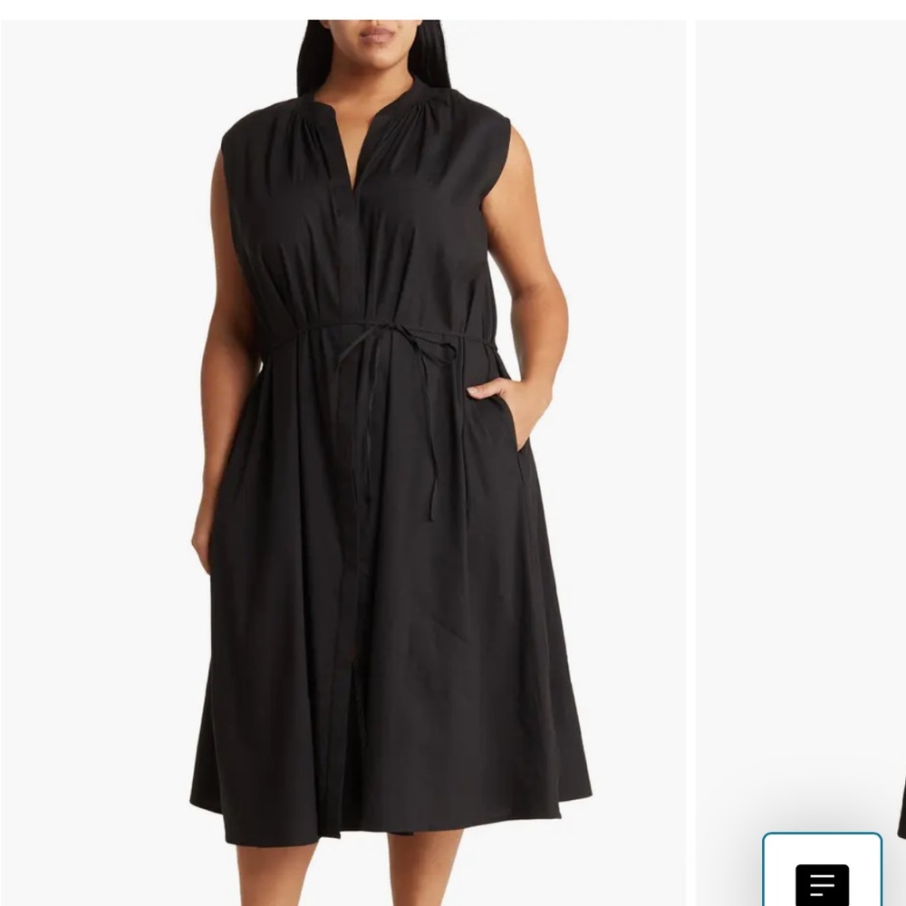 BNWT Vince Sleeveless Linen Blend Midi Dress Plus 1X Brand New MSRP $395